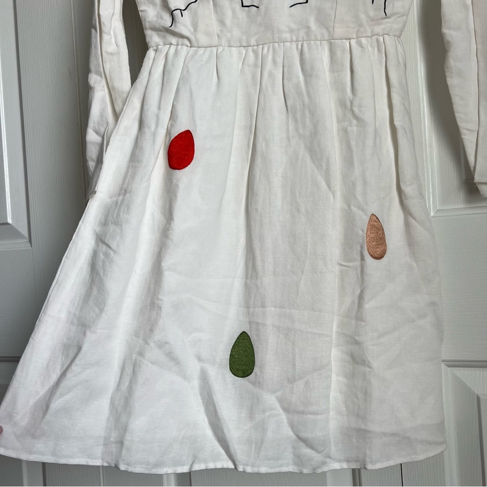 Hannah Kristina Metz Florence Dress Embroidered Happy Face flowers Retro Size 4 - Picture 4 of 12